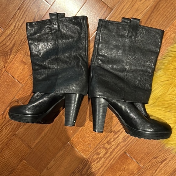 Nine West vintage Black Heeled ankle leather  boots Sz 9.5 - Picture 6 of 15